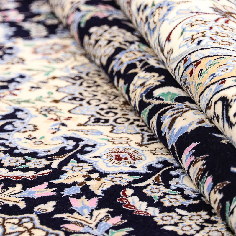 Alfombra Persa - Nain - Prima - 246 x 162 cm - azul oscuro