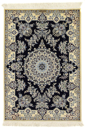 Alfombra Persa - Nain - Prima - 140 x 100 cm - azul oscuro