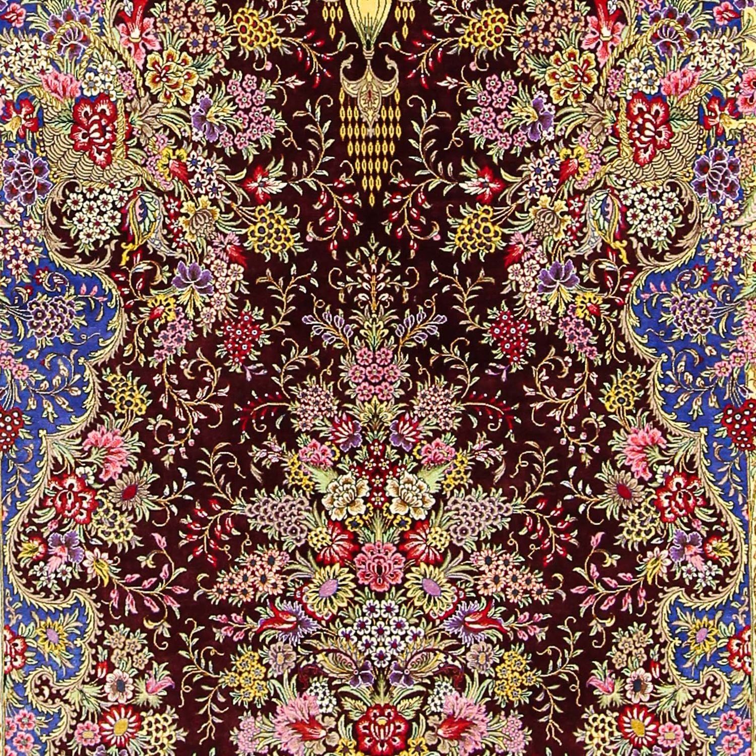Alfombra de seda - Ghom Seda - Prima - 197 x 128 cm - azul oscuro