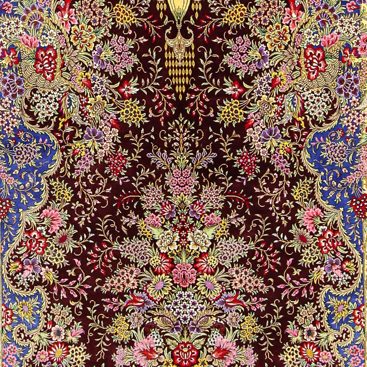 Alfombra de seda - Ghom Seda - Prima - 197 x 128 cm - azul oscuro