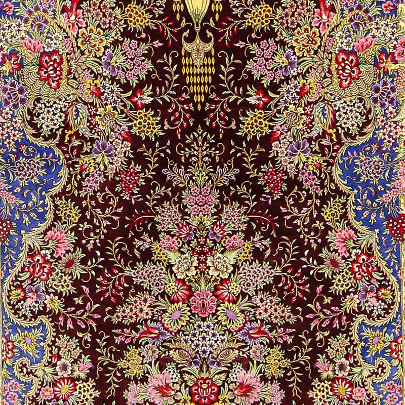 Alfombra de seda - Ghom Seda - Prima - 197 x 128 cm - azul oscuro