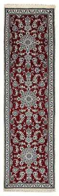 Alfombra de pasillo Alfombra persa - Nain - 290 x 82 cm - rojo oscuro