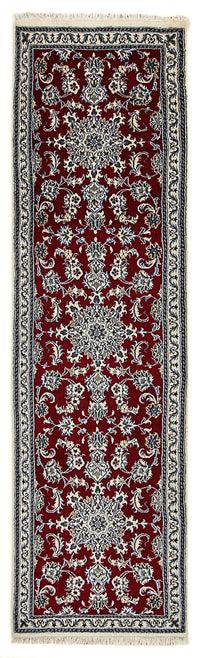 Alfombra de pasillo Alfombra persa - Nain - 290 x 82 cm - rojo oscuro