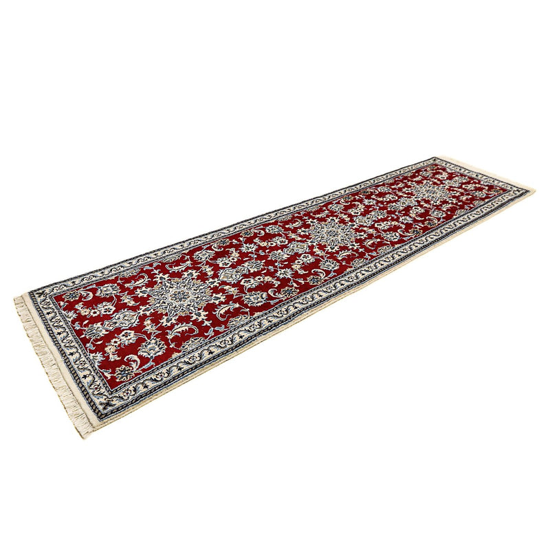 Alfombra de pasillo Alfombra persa - Nain - 290 x 82 cm - rojo oscuro