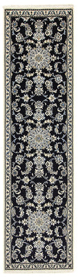 Alfombra de pasillo Alfombra persa - Nain - 290 x 78 cm - azul oscuro