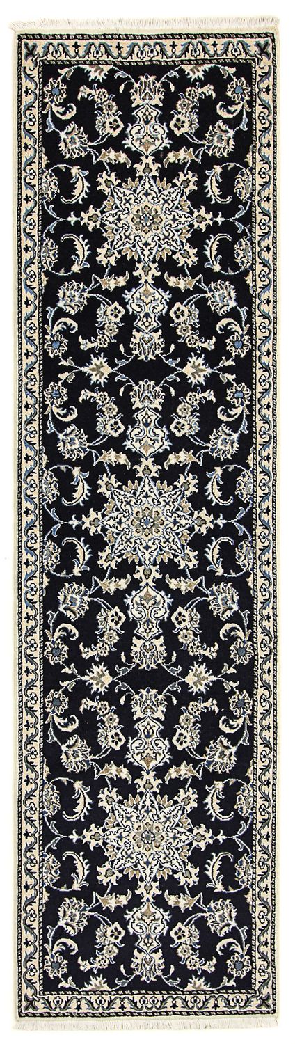 Alfombra de pasillo Alfombra persa - Nain - 290 x 78 cm - azul oscuro