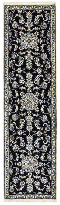 Alfombra de pasillo Alfombra persa - Nain - 290 x 80 cm - azul oscuro