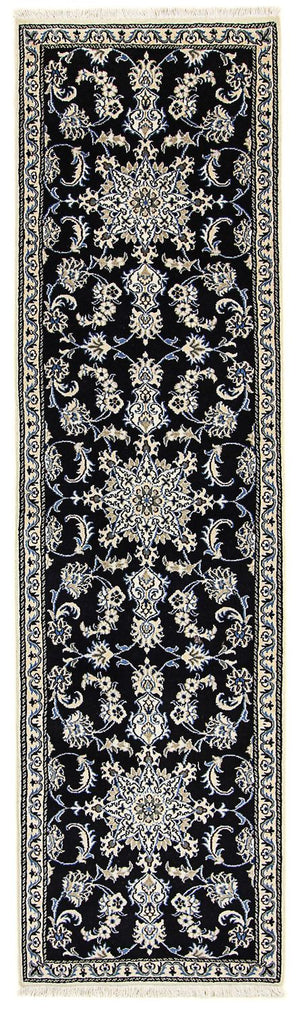 Alfombra de pasillo Alfombra persa - Nain - 290 x 80 cm - azul oscuro