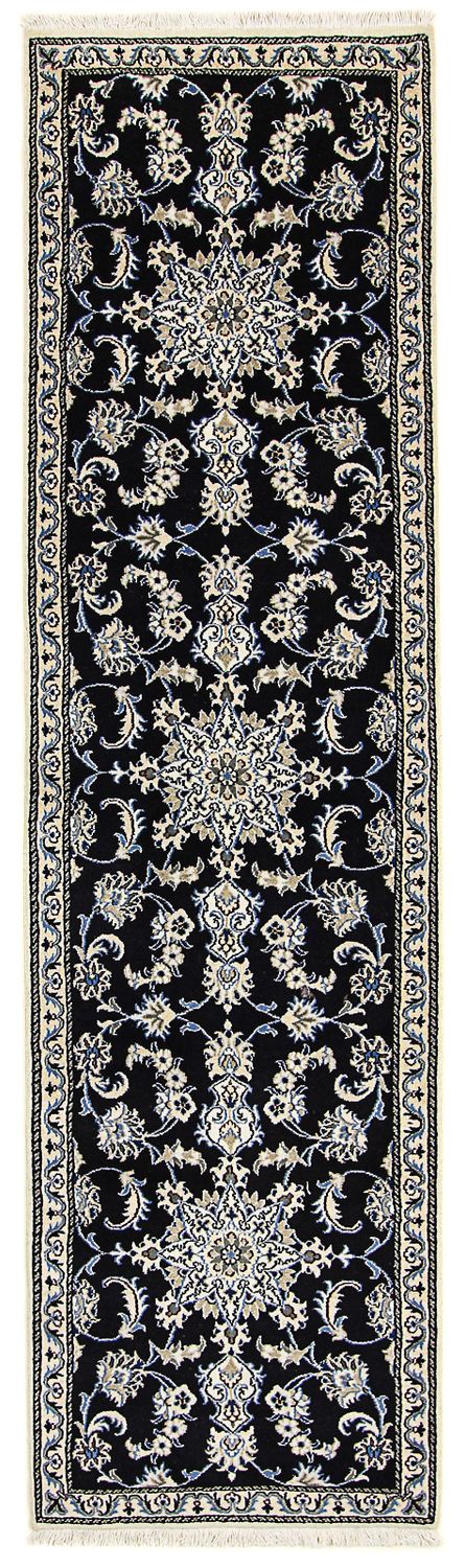 Alfombra de pasillo Alfombra persa - Nain - 290 x 80 cm - azul oscuro