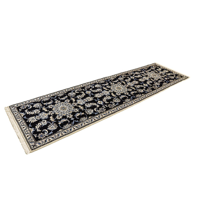 Alfombra de pasillo Alfombra persa - Nain - 290 x 80 cm - azul oscuro