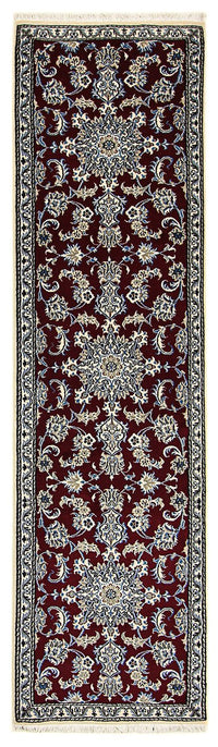 Alfombra de pasillo Alfombra persa - Nain - 286 x 78 cm - rojo oscuro