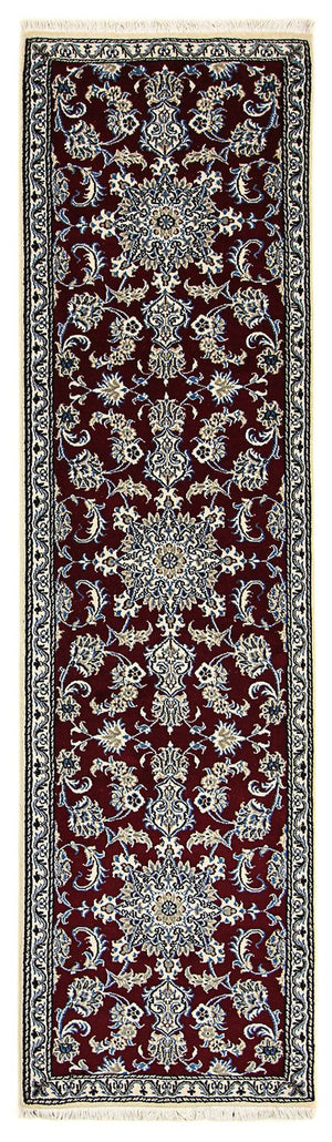 Alfombra de pasillo Alfombra persa - Nain - 286 x 78 cm - rojo oscuro