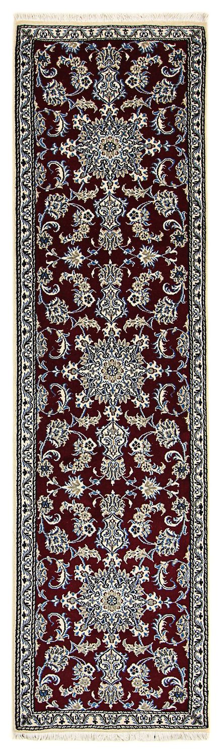 Alfombra de pasillo Alfombra persa - Nain - 286 x 78 cm - rojo oscuro