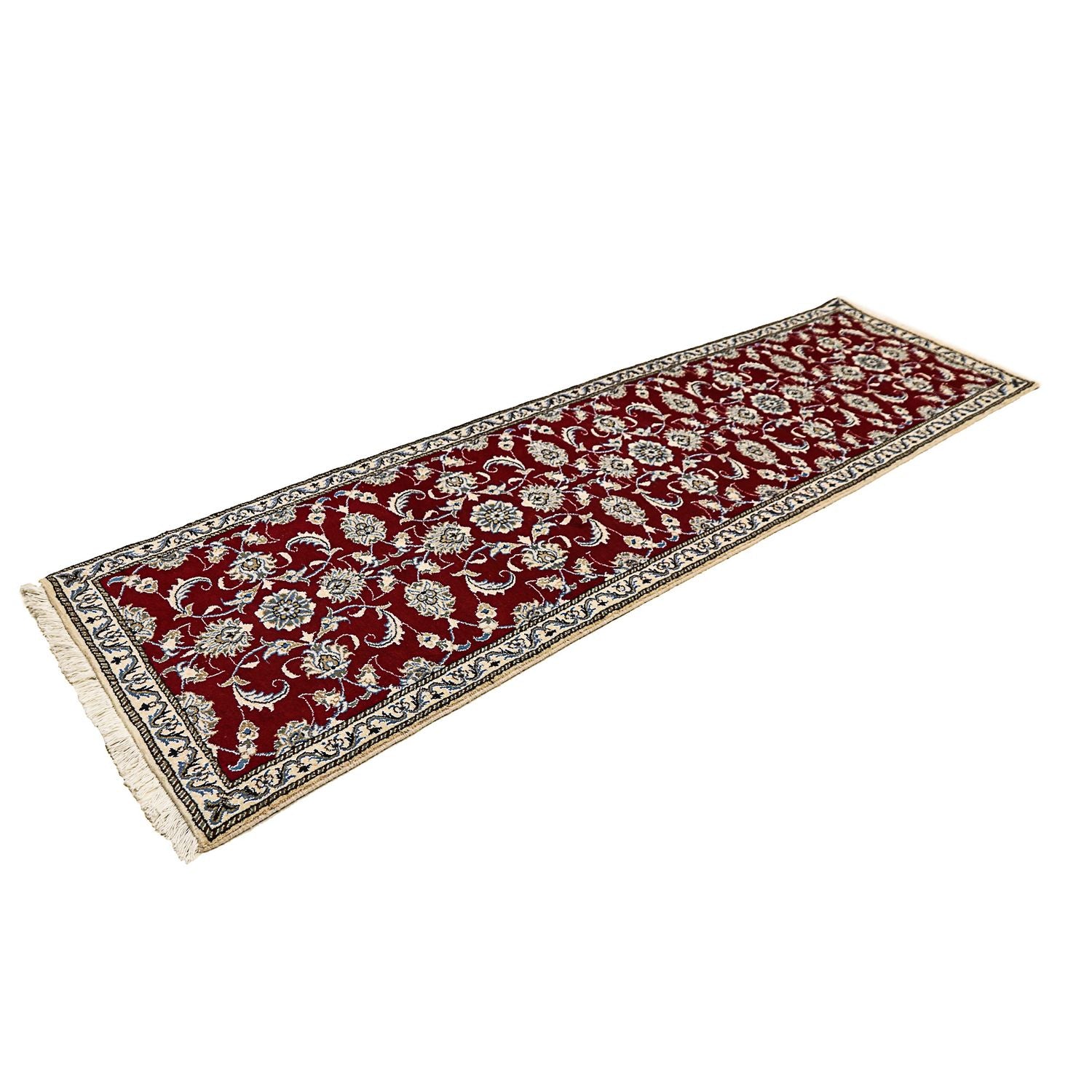 Alfombra de pasillo Alfombra persa - Nain - 265 x 80 cm - rojo oscuro