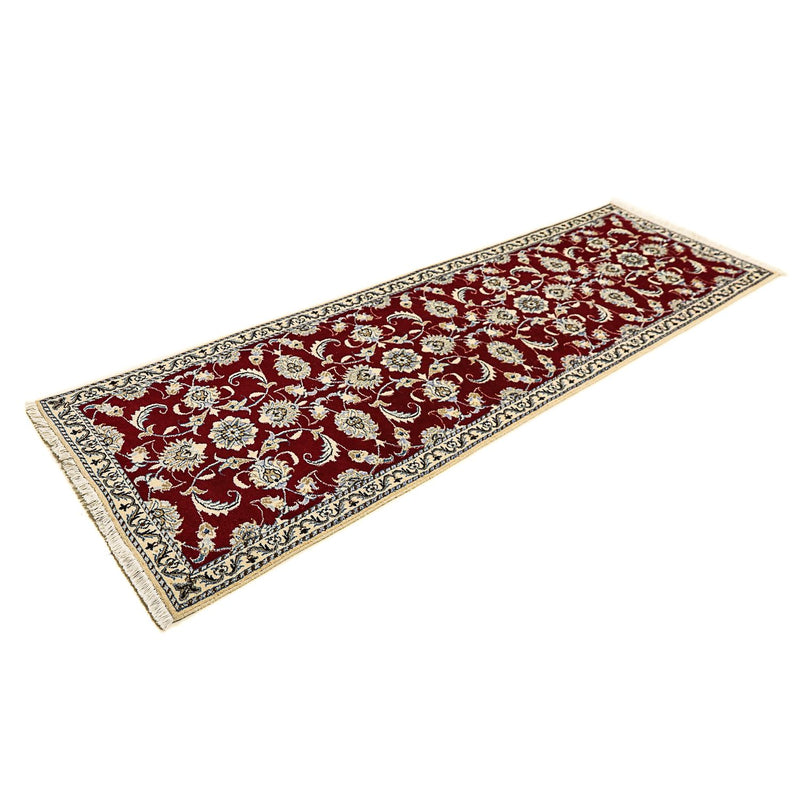 Alfombra de pasillo Alfombra persa - Nain - 234 x 77 cm - rojo oscuro