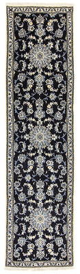 Alfombra de pasillo Alfombra persa - Nain - 310 x 78 cm - azul oscuro