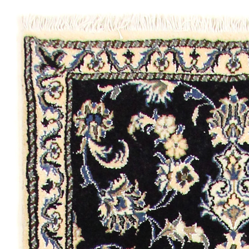 Alfombra de pasillo Alfombra persa - Nain - 310 x 78 cm - azul oscuro