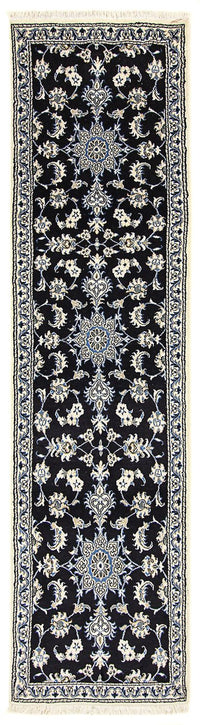 Alfombra de pasillo Alfombra persa - Nain - 297 x 76 cm - azul oscuro
