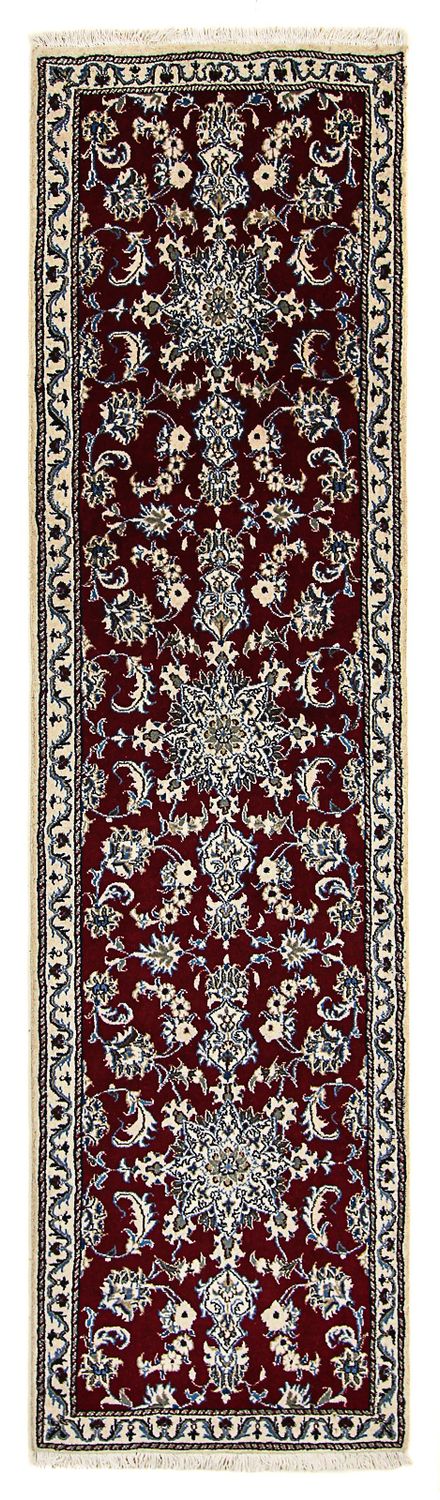 Alfombra de pasillo Alfombra persa - Nain - 283 x 78 cm - rojo oscuro
