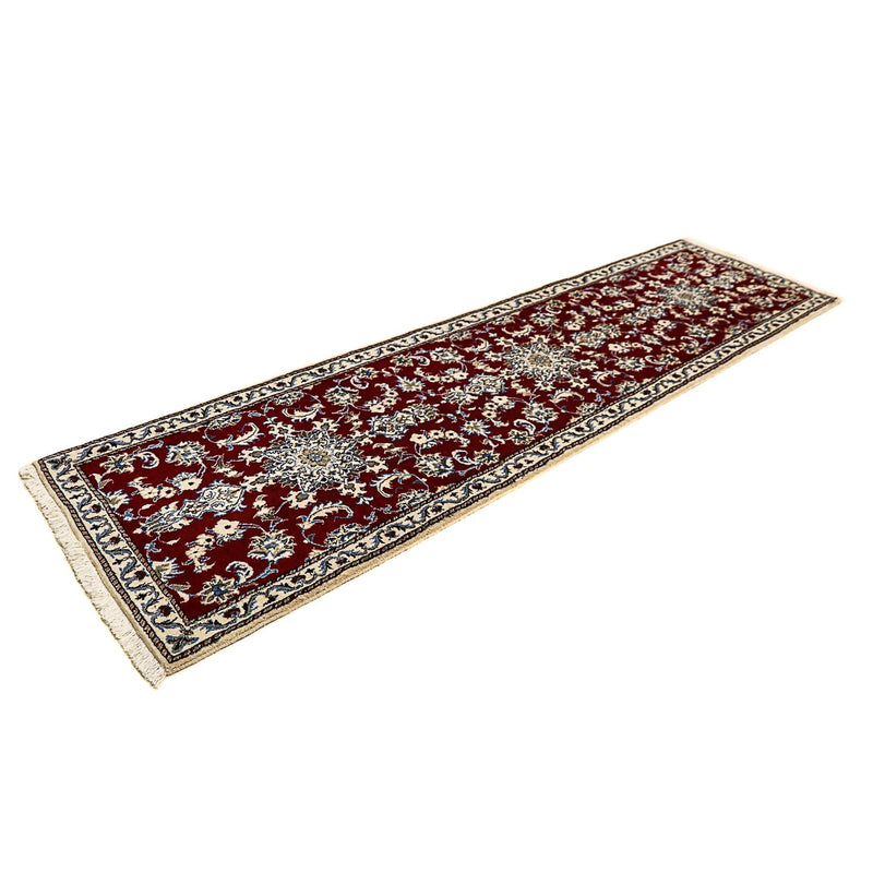 Alfombra de pasillo Alfombra persa - Nain - 283 x 78 cm - rojo oscuro