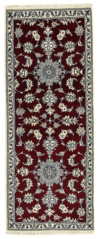 Alfombra de pasillo Alfombra persa - Nain - 197 x 80 cm - rojo oscuro