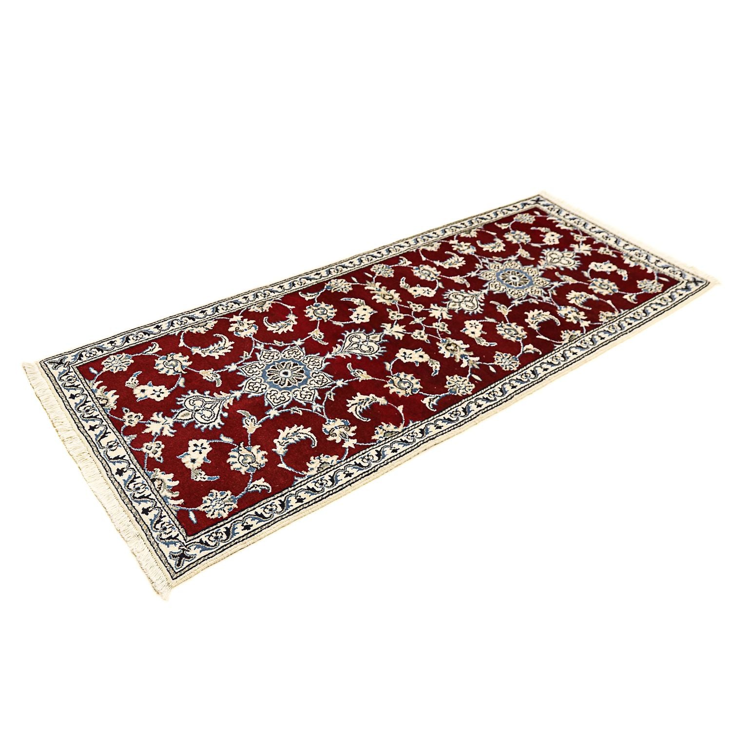 Alfombra de pasillo Alfombra persa - Nain - 197 x 80 cm - rojo oscuro