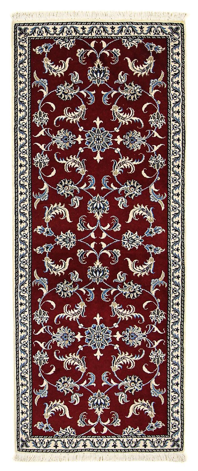 Alfombra de pasillo Alfombra persa - Nain - 197 x 80 cm - rojo oscuro