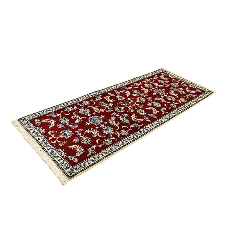 Alfombra de pasillo Alfombra persa - Nain - 197 x 80 cm - rojo oscuro