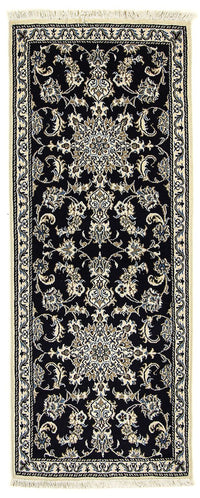 Alfombra de pasillo Alfombra persa - Nain - 192 x 78 cm - azul oscuro