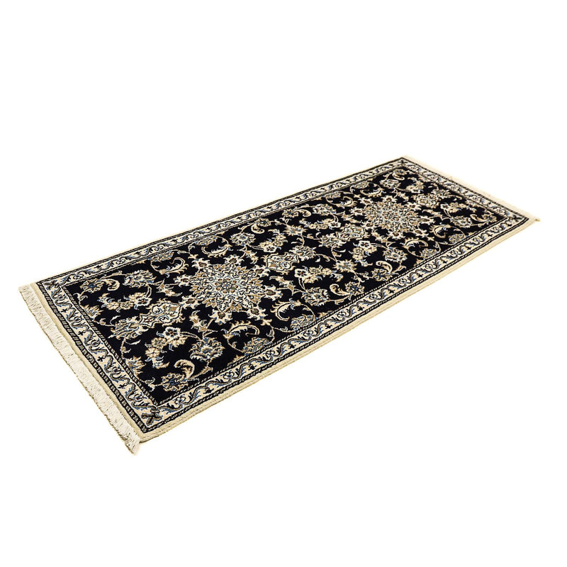 Alfombra de pasillo Alfombra persa - Nain - 192 x 78 cm - azul oscuro