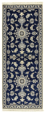 Alfombra de pasillo Alfombra persa - Nain - 195 x 77 cm - azul oscuro