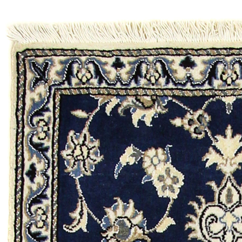 Alfombra de pasillo Alfombra persa - Nain - 195 x 77 cm - azul oscuro