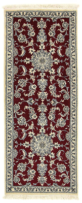 Alfombra de pasillo Alfombra persa - Nain - 193 x 80 cm - rojo oscuro