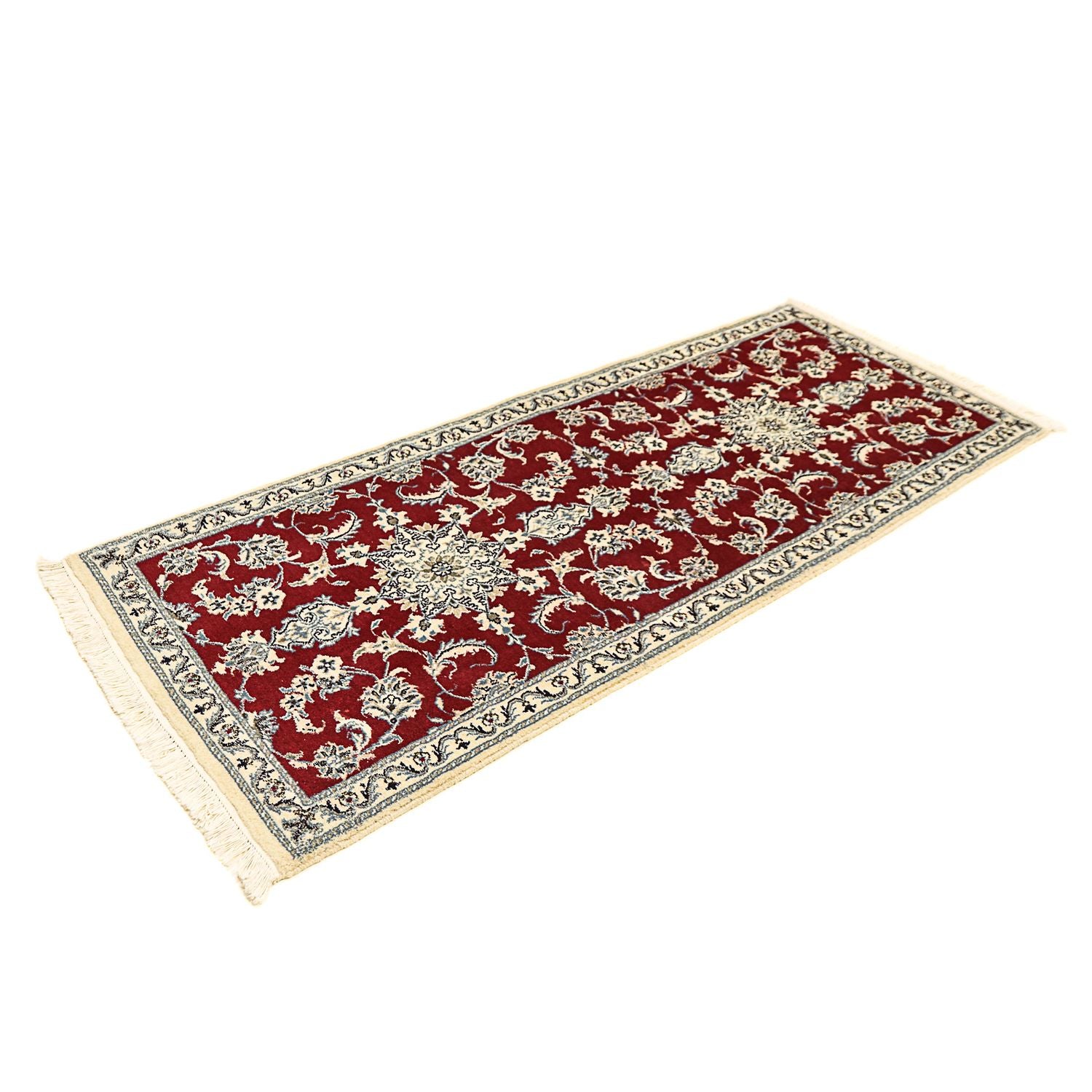 Alfombra de pasillo Alfombra persa - Nain - 193 x 80 cm - rojo oscuro