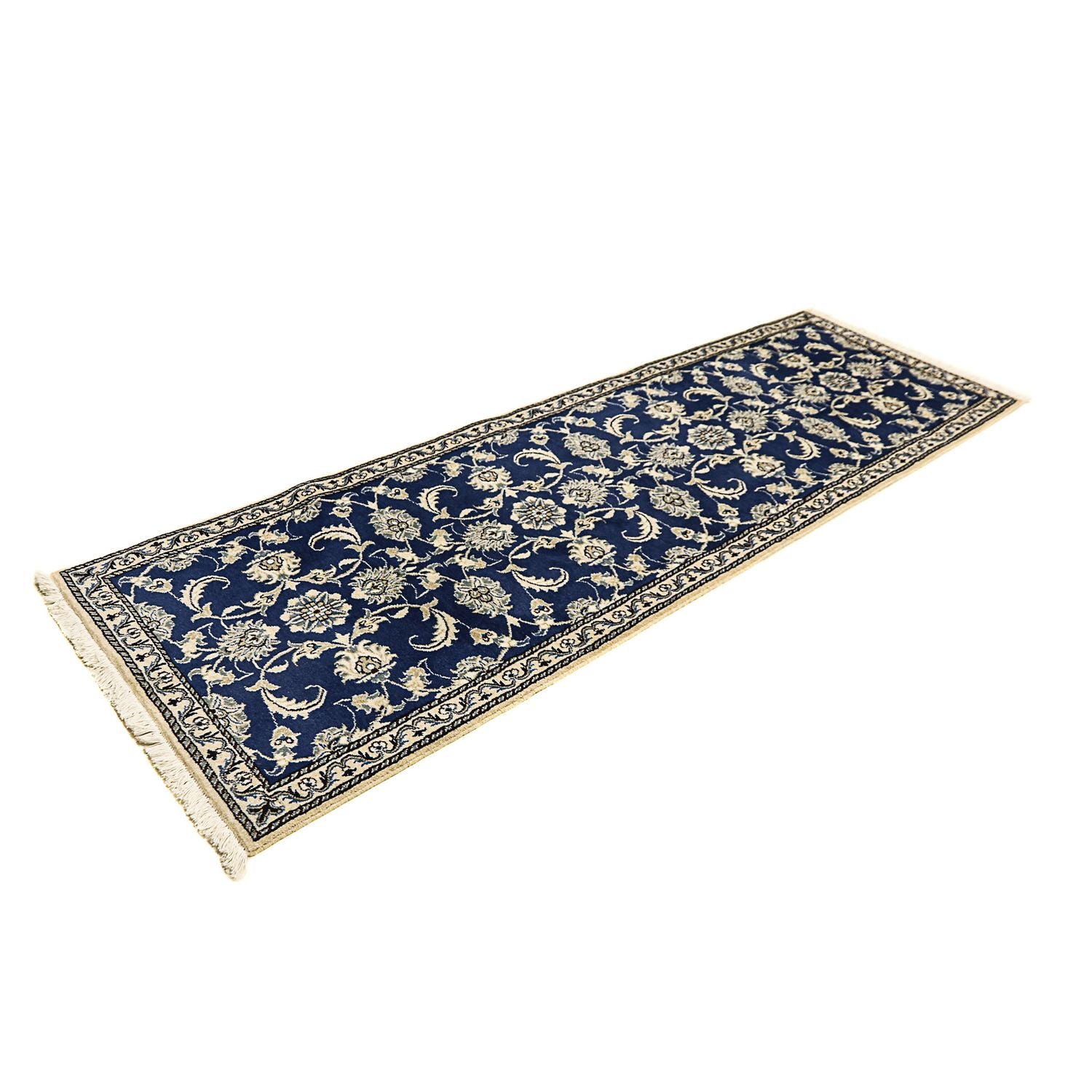 Alfombra de pasillo Alfombra persa - Nain - 243 x 78 cm - azul