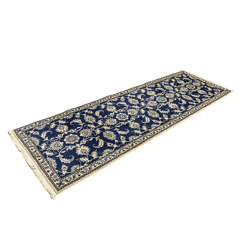 Alfombra de pasillo Alfombra persa - Nain - 243 x 78 cm - azul