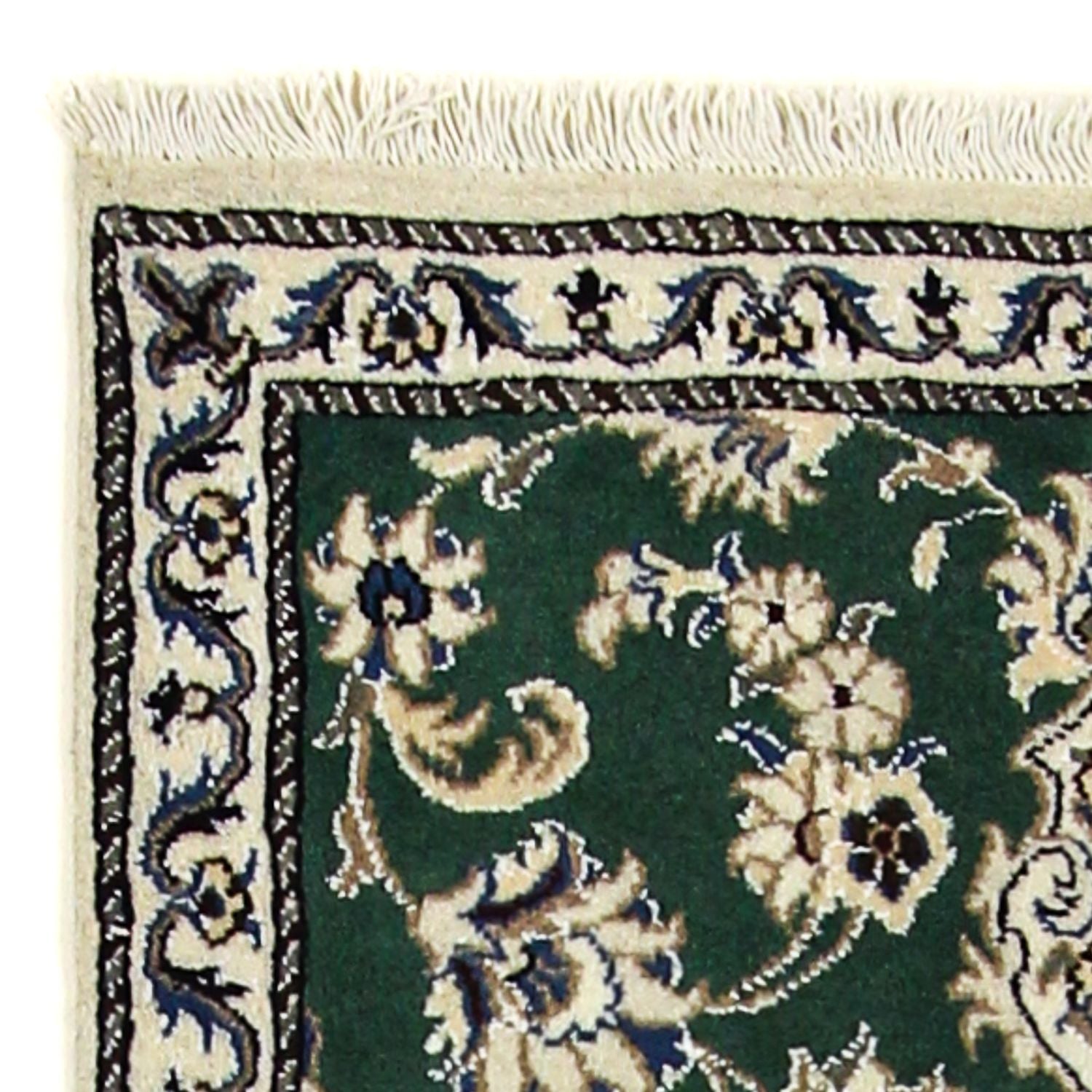 Alfombra de pasillo Alfombra persa - Nain - 200 x 74 cm - verde oscuro