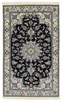 Alfombra persa - Nain - 198 x 119 cm - azul oscuro