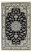 Alfombra persa - Nain - 198 x 119 cm - azul oscuro