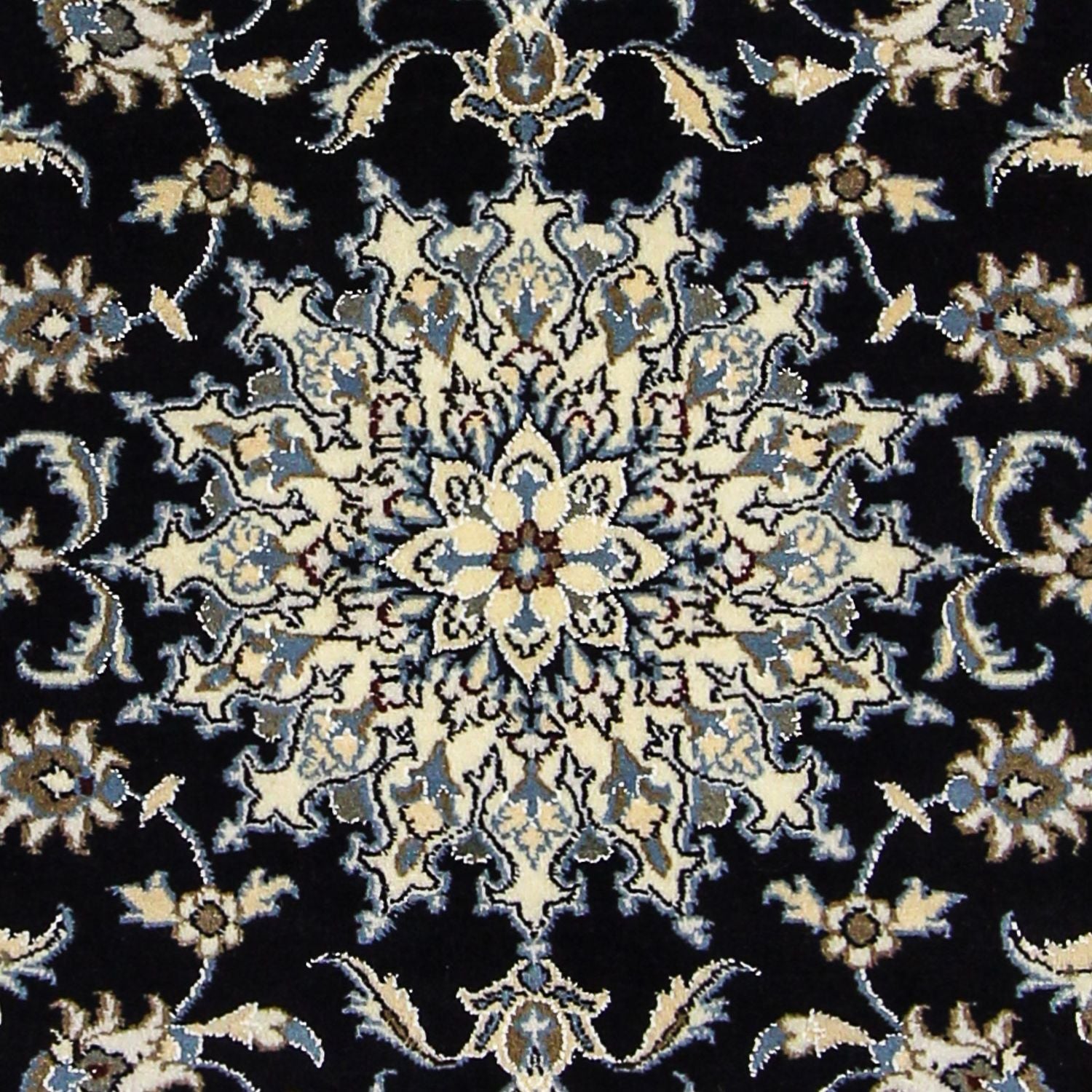Alfombra persa - Nain - 198 x 119 cm - azul oscuro