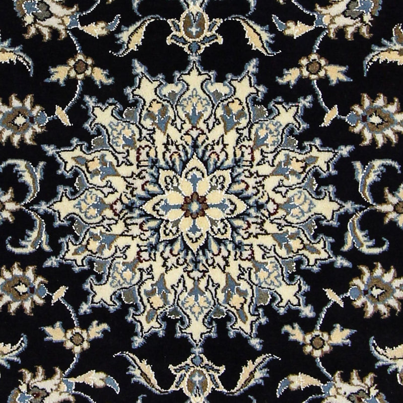 Alfombra persa - Nain - 198 x 119 cm - azul oscuro