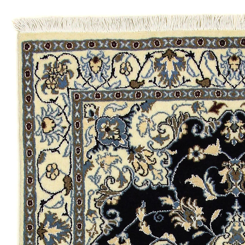 Alfombra persa - Nain - 198 x 119 cm - azul oscuro