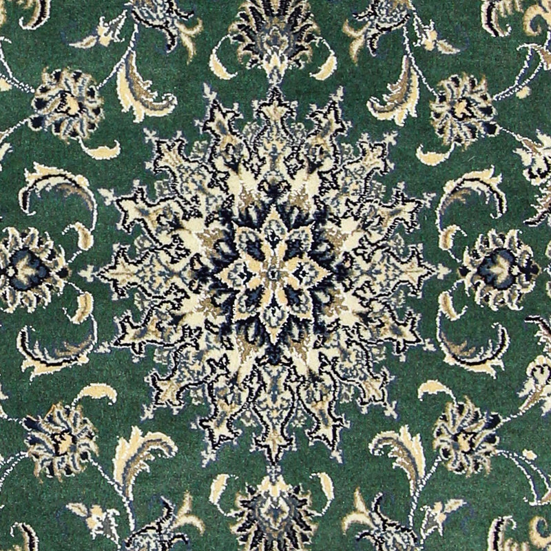 Alfombra persa - Nain - 203 x 115 cm - verde oscuro