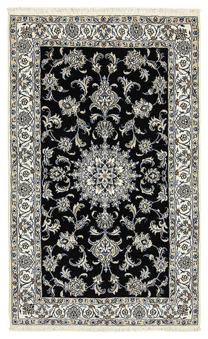 Alfombra persa - Nain - 198 x 117 cm - azul oscuro