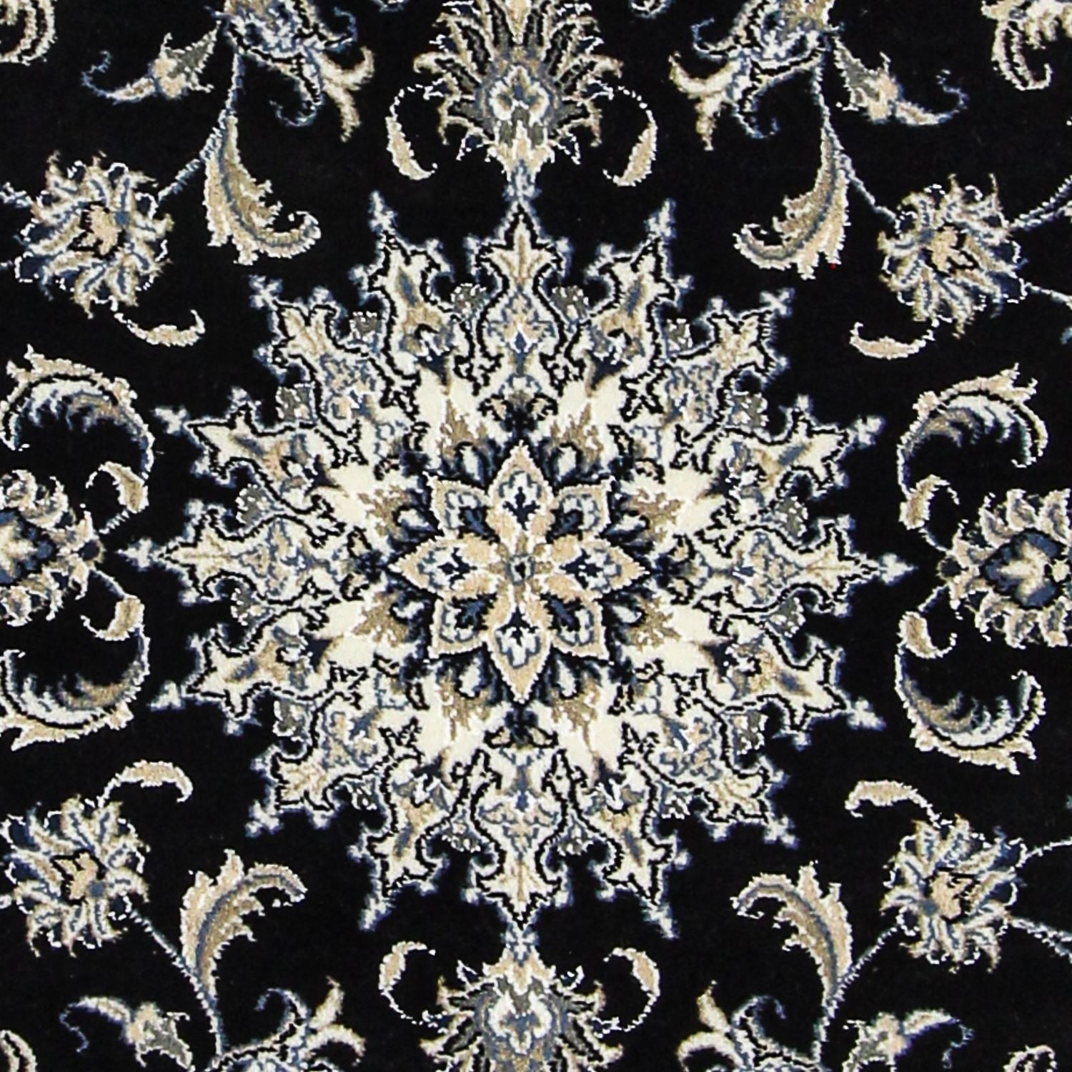 Alfombra persa - Nain - 198 x 117 cm - azul oscuro