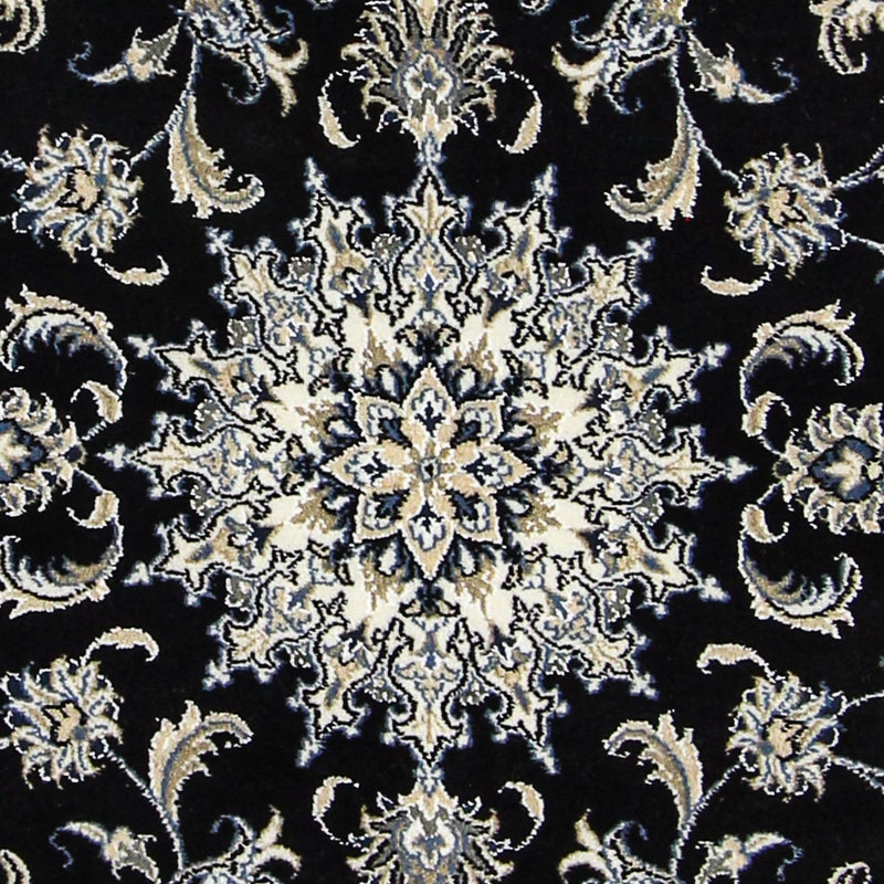 Alfombra persa - Nain - 198 x 117 cm - azul oscuro