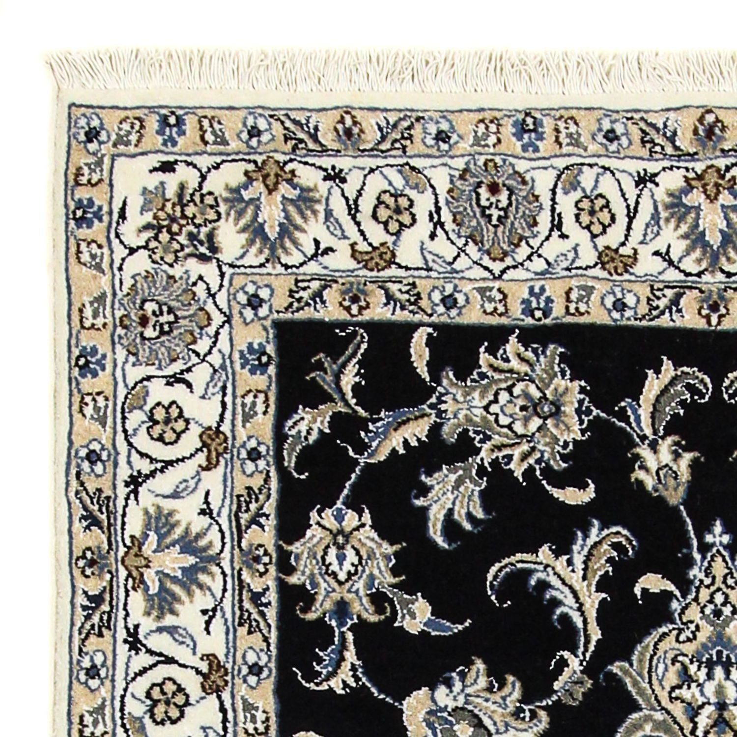 Alfombra persa - Nain - 198 x 117 cm - azul oscuro