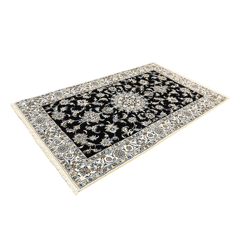 Alfombra persa - Nain - 198 x 117 cm - azul oscuro