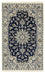 Alfombra persa - Nain - 203 x 120 cm - azul oscuro