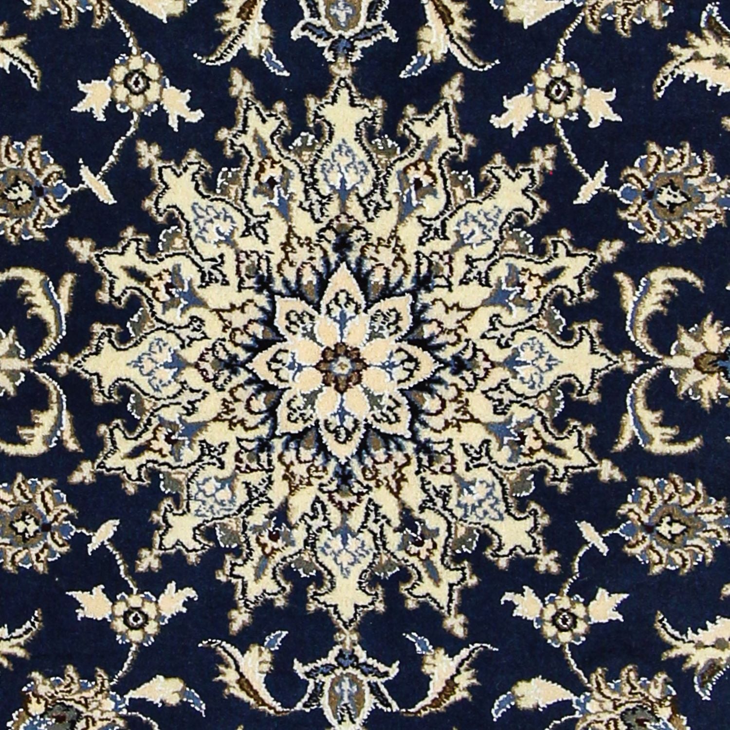Alfombra persa - Nain - 203 x 120 cm - azul oscuro